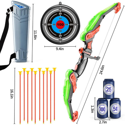 ShotExci Kids Archery Set with LED Bow and 10 Suction Cup Arrows