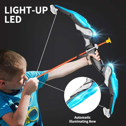 ShotExci Kids Archery Set with LED Bow and 10 Suction Cup Arrows