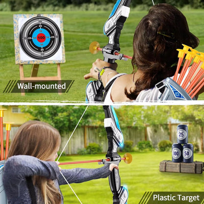 ShotExci Kids Archery Set with LED Bow and 10 Suction Cup Arrows