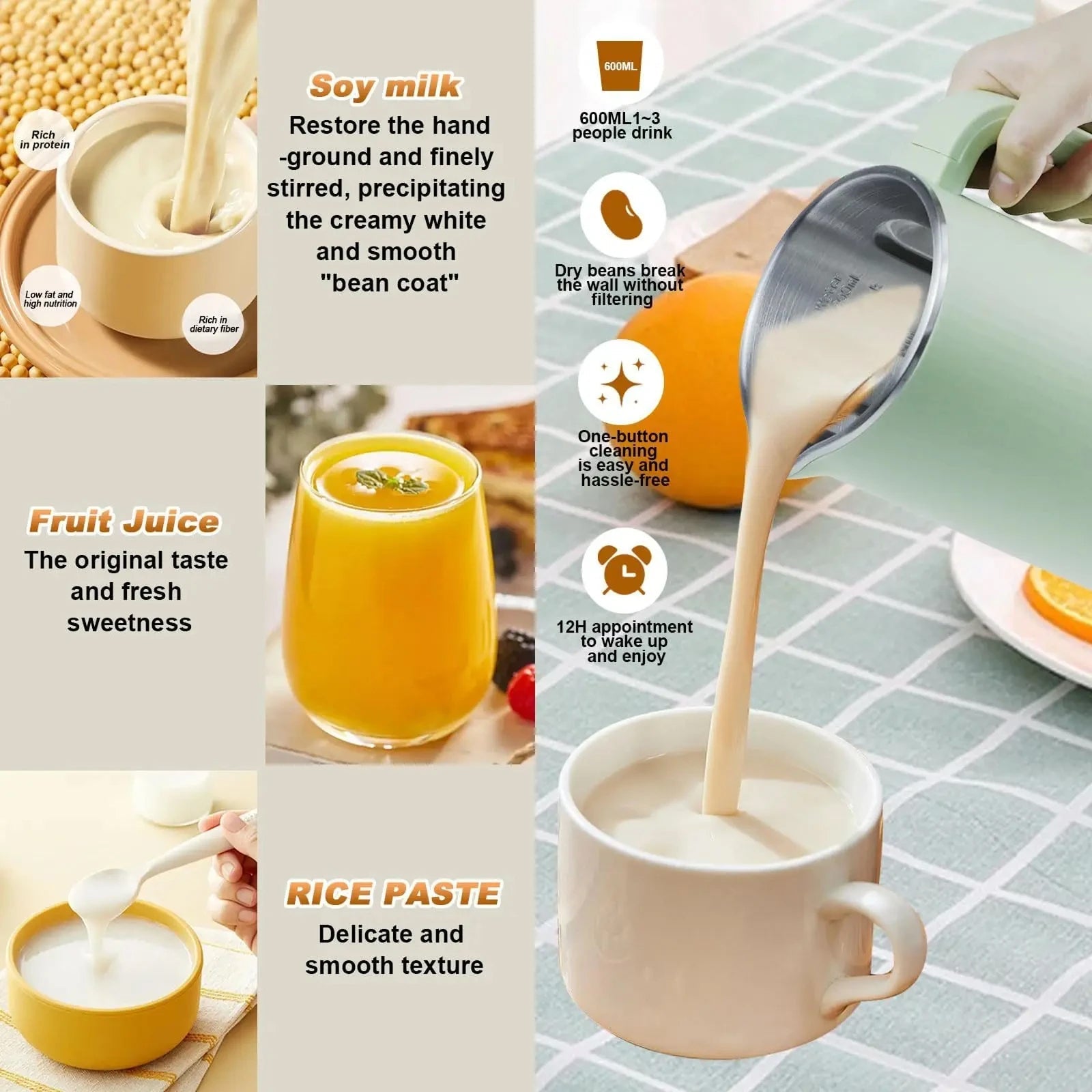 SipyPrep 8-in-1 Automatic Nut Milk Maker & Soy Milk Machine