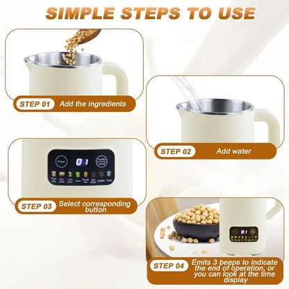 SipyPrep 8-in-1 Automatic Nut Milk Maker & Soy Milk Machine