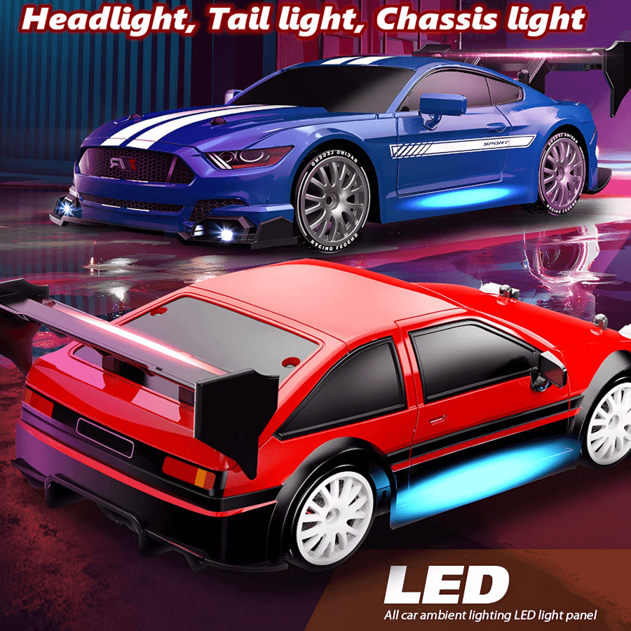 SkidFlux 4WD High-Speed RC Drift Car with LED Lights