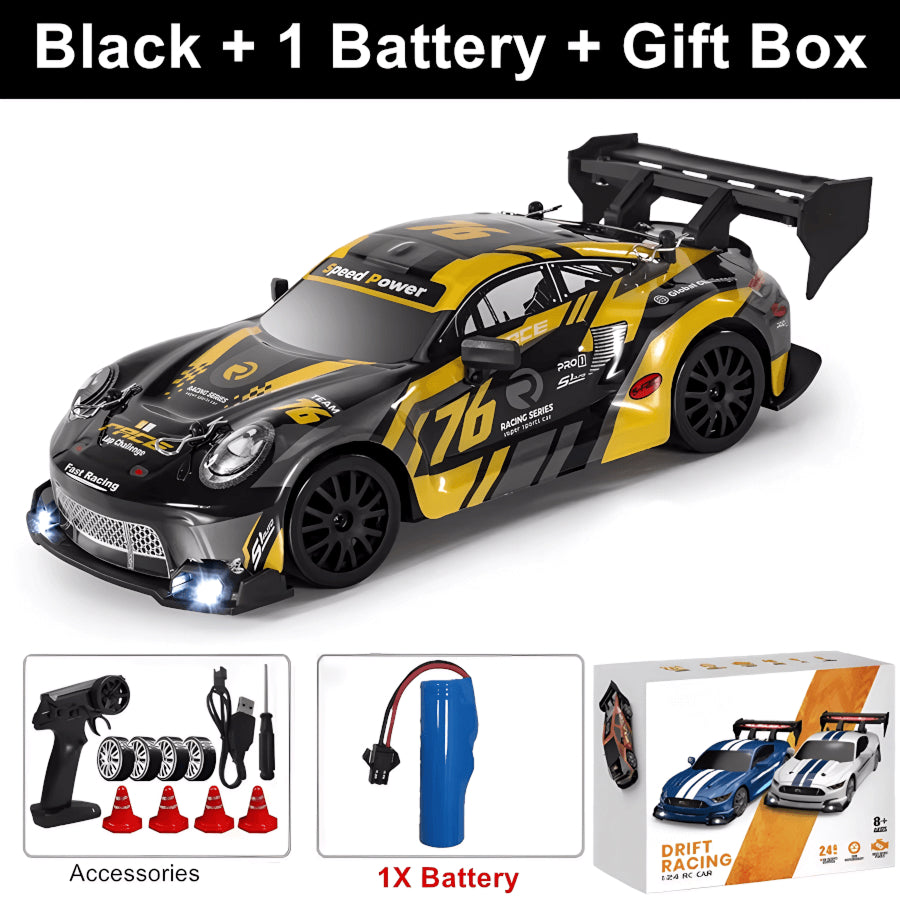 SkidFlux 4WD High-Speed RC Drift Car with LED Lights