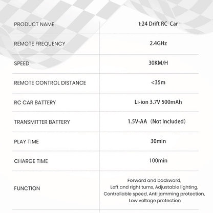 SkidFlux 4WD High-Speed RC Drift Car with LED Lights