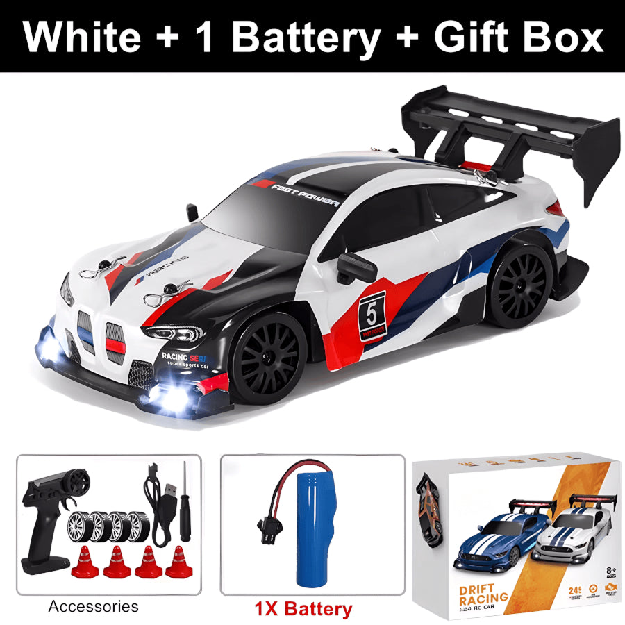 SkidFlux 4WD High-Speed RC Drift Car with LED Lights