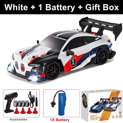 SkidFlux 4WD High-Speed RC Drift Car with LED Lights