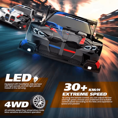 SkidFlux 4WD High-Speed RC Drift Car with LED Lights