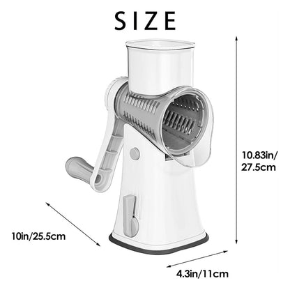 SliceMavi Rotary Mandoline Slicer – 5 Interchangeable Blades, Suction Base & Safety Guard