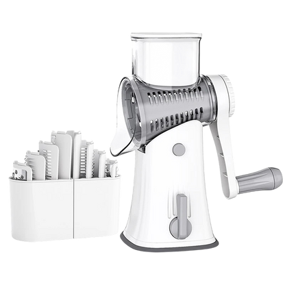SliceMavi Rotary Mandoline Slicer – 5 Interchangeable Blades, Suction Base & Safety Guard