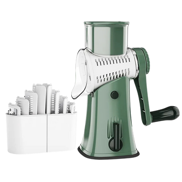 SliceMavi Rotary Mandoline Slicer – 5 Interchangeable Blades, Suction Base & Safety Guard