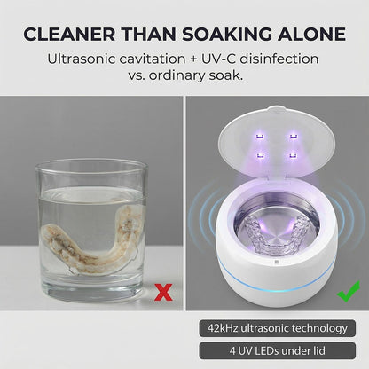 SoniMilix Dental Pod - Ultrasonic UV-C Cleaner for Retainers and Dentures