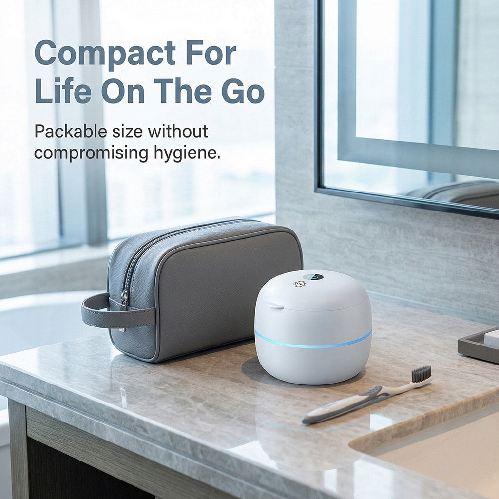 SoniMilix Dental Pod - Ultrasonic UV-C Cleaner for Retainers and Dentures