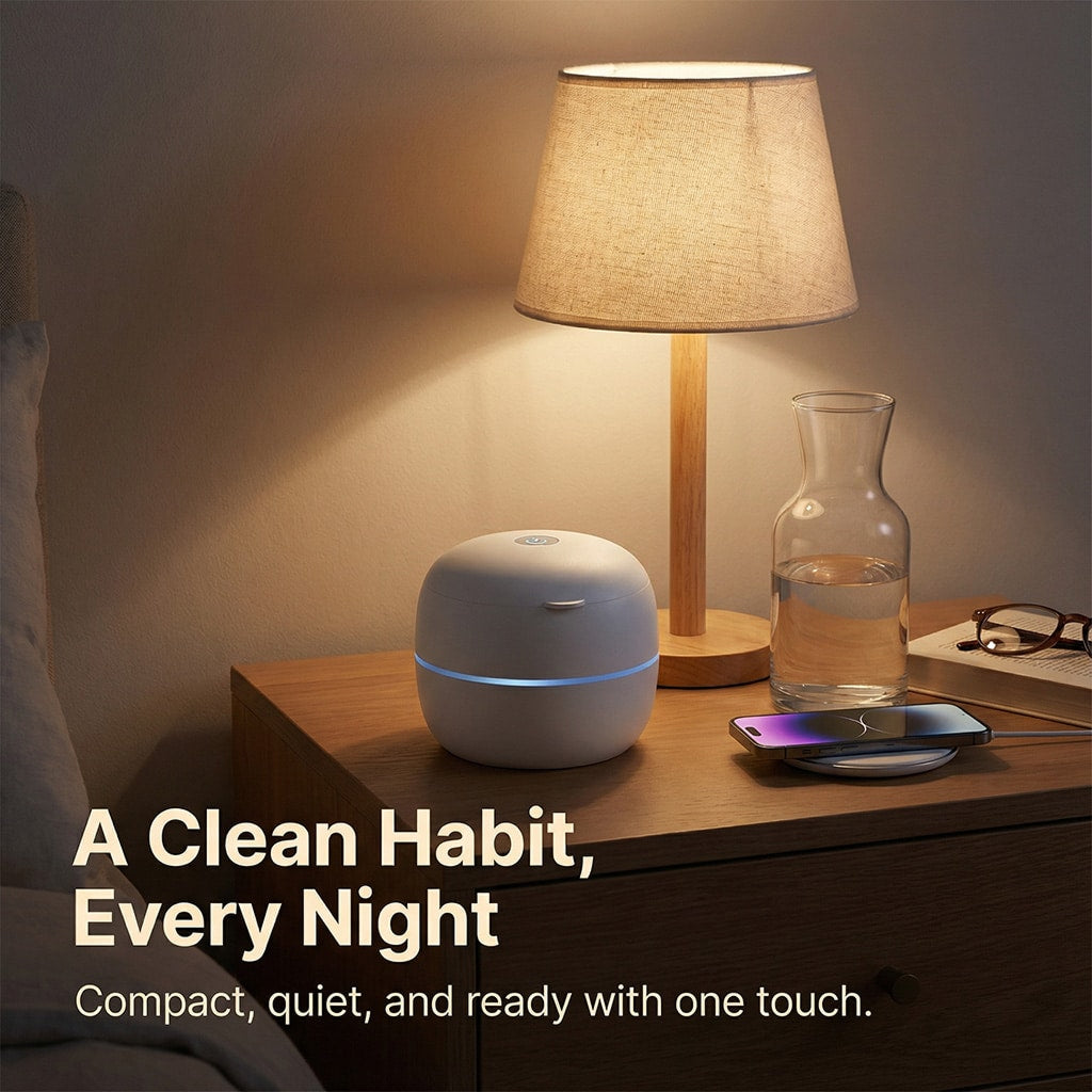 SoniMilix Dental Pod - Ultrasonic UV-C Cleaner for Retainers and Dentures