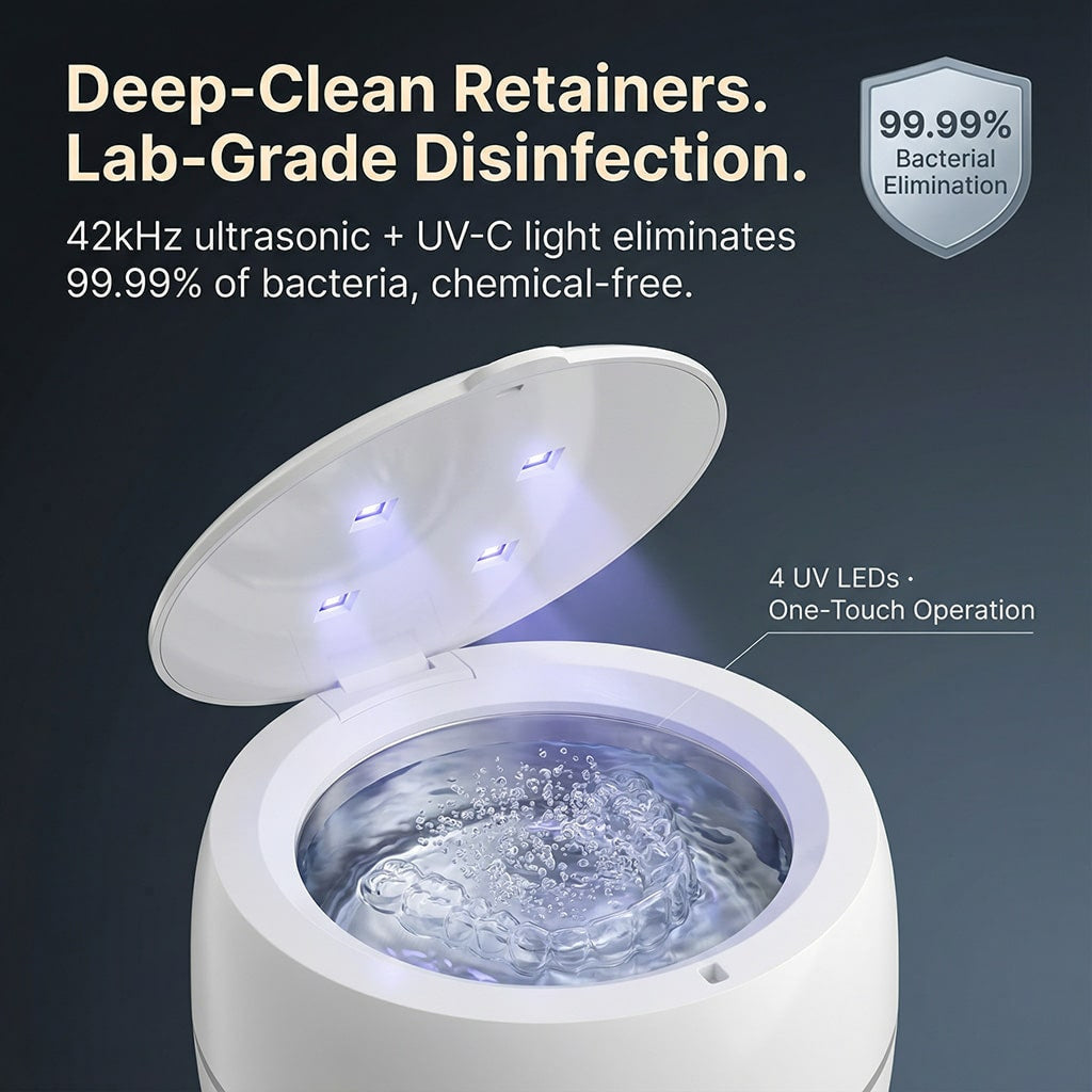 SoniMilix Dental Pod - Ultrasonic UV-C Cleaner for Retainers and Dentures