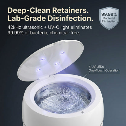SoniMilix Dental Pod - Ultrasonic UV-C Cleaner for Retainers and Dentures