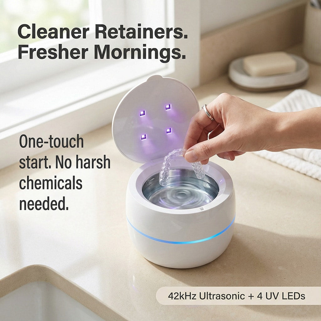 SoniMilix Dental Pod - Ultrasonic UV-C Cleaner for Retainers and Dentures