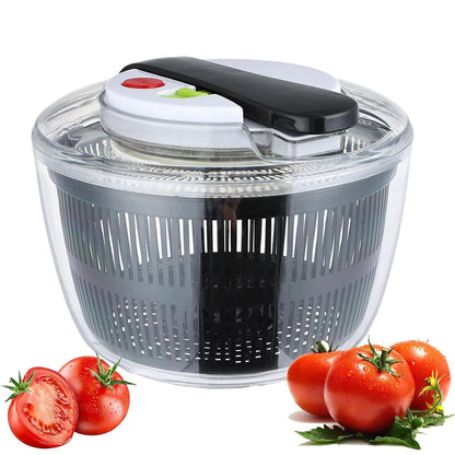 SpiSalix Large Salad Spinner – Easy-Lever Crank, Non-Slip Base & BPA-Free Vegetable Washer