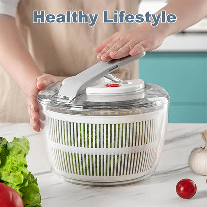SpiSalix Large Salad Spinner – Easy-Lever Crank, Non-Slip Base & BPA-Free Vegetable Washer