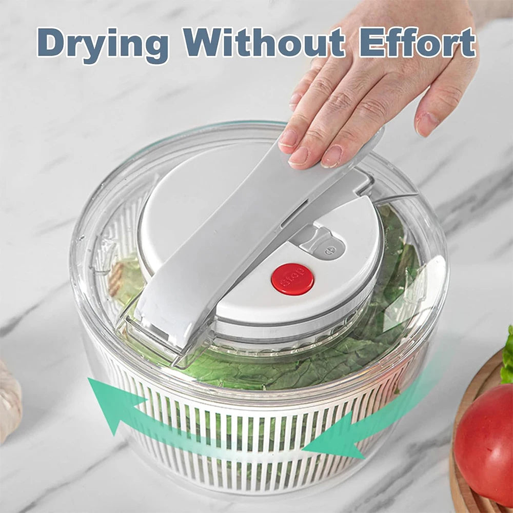 SpiSalix Large Salad Spinner – Easy-Lever Crank, Non-Slip Base & BPA-Free Vegetable Washer