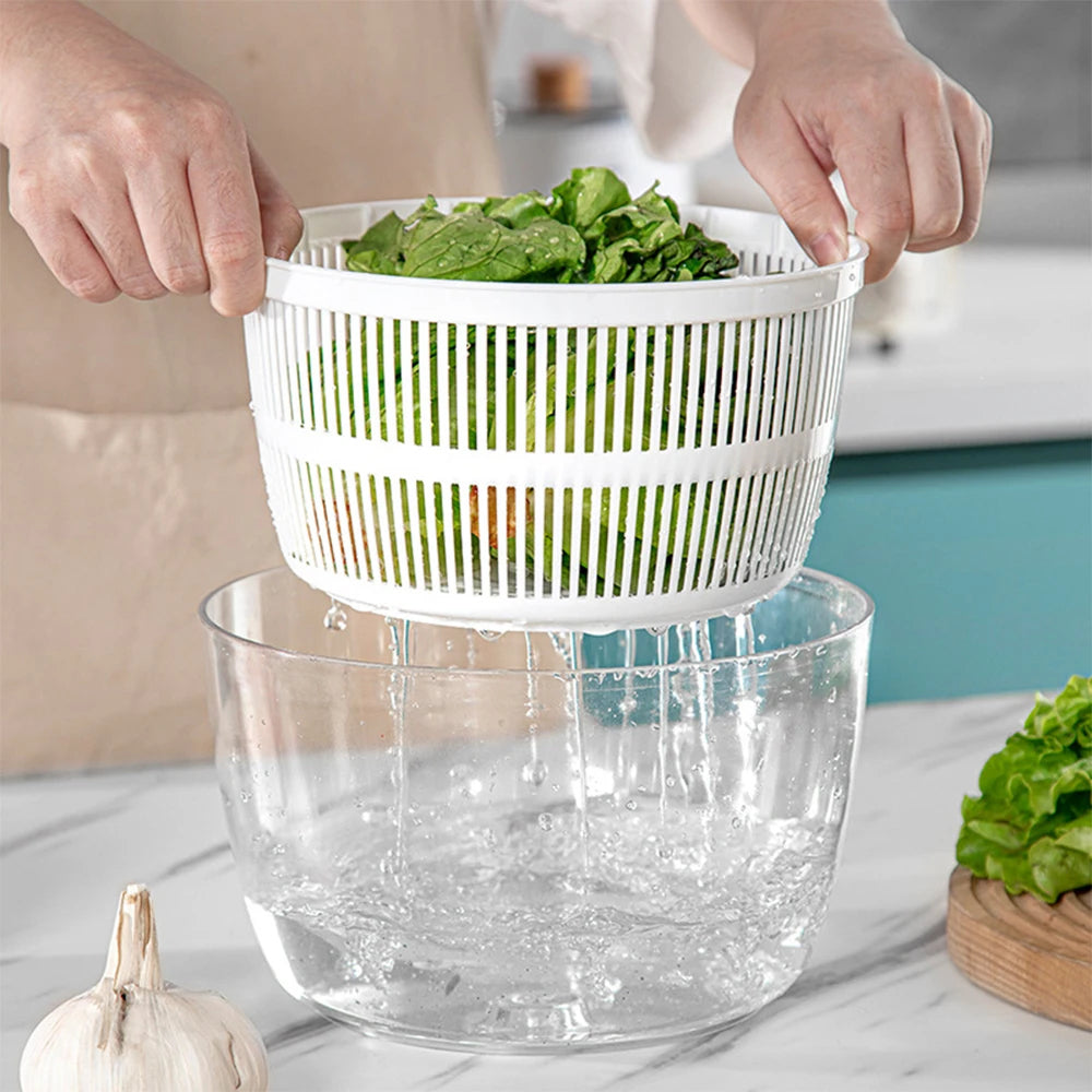 SpiSalix Large Salad Spinner – Easy-Lever Crank, Non-Slip Base & BPA-Free Vegetable Washer