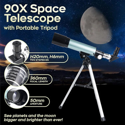 StarySeek Portable 90X High-Power Beginner Telescope