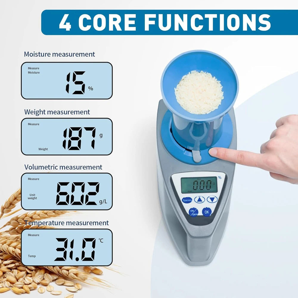 SynBenal High Precision Grain Moisture Tester for Corn Wheat Rice