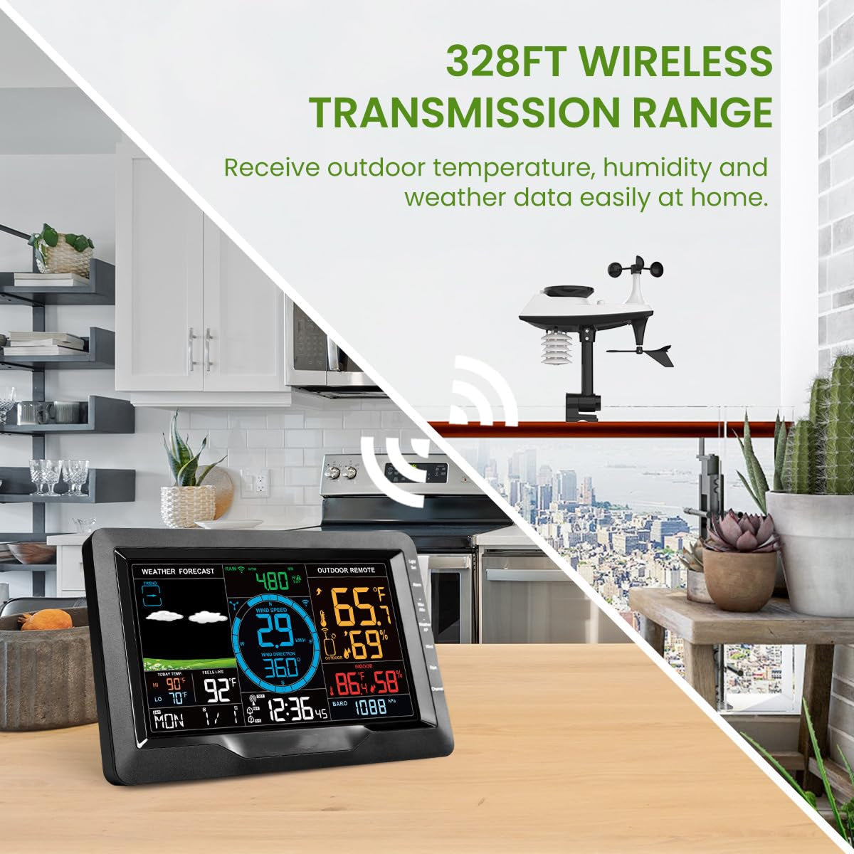 TaciAtmos 8-in-1 Professional Wi-Fi Weather Station