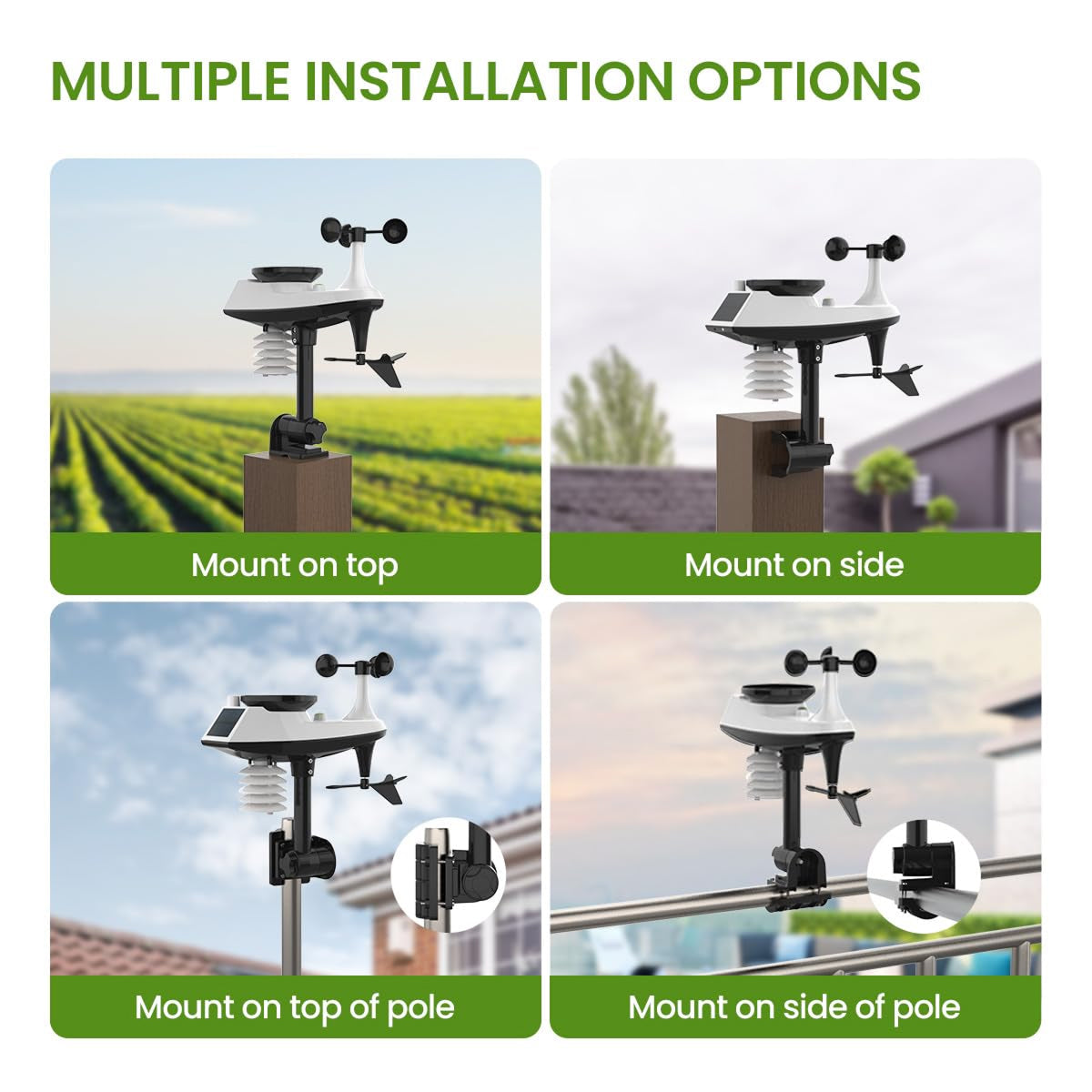 TaciAtmos 8-in-1 Professional Wi-Fi Weather Station