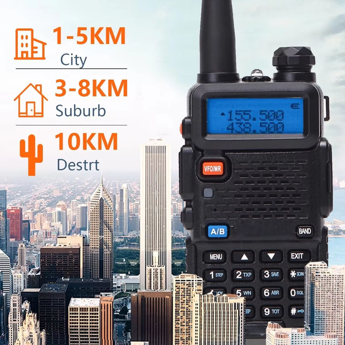 TalkoTake Long Range Dual-Band GMRS Radio for Professionals