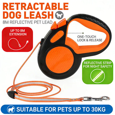 TanisPup 8m Retractable Dog Leash with Tangle-Free Technology