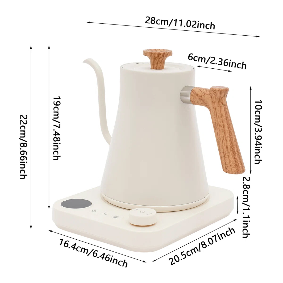 Teaketrix 1200W Gooseneck Travel Kettle with Precise Temp Control