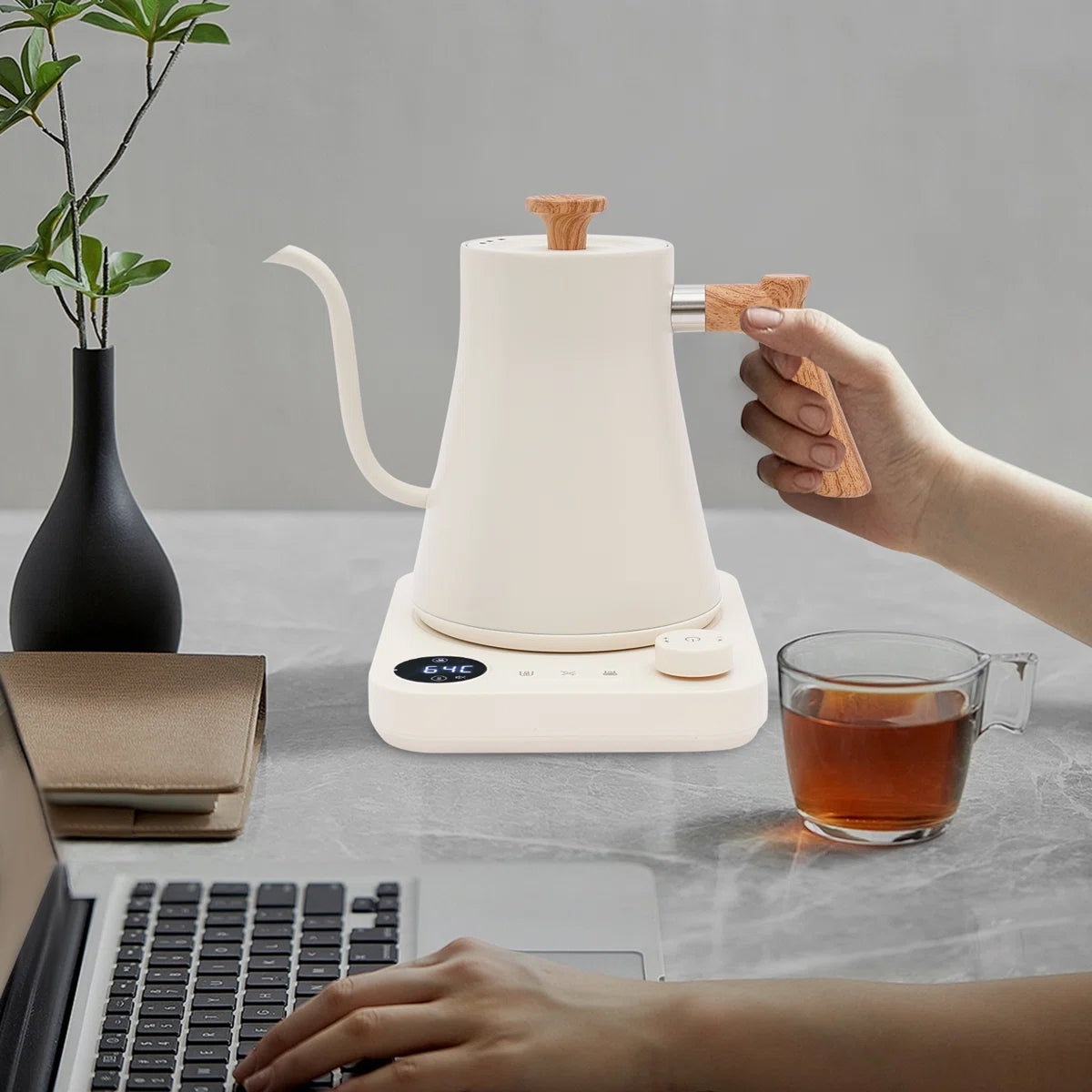 Teaketrix 1200W Gooseneck Travel Kettle with Precise Temp Control
