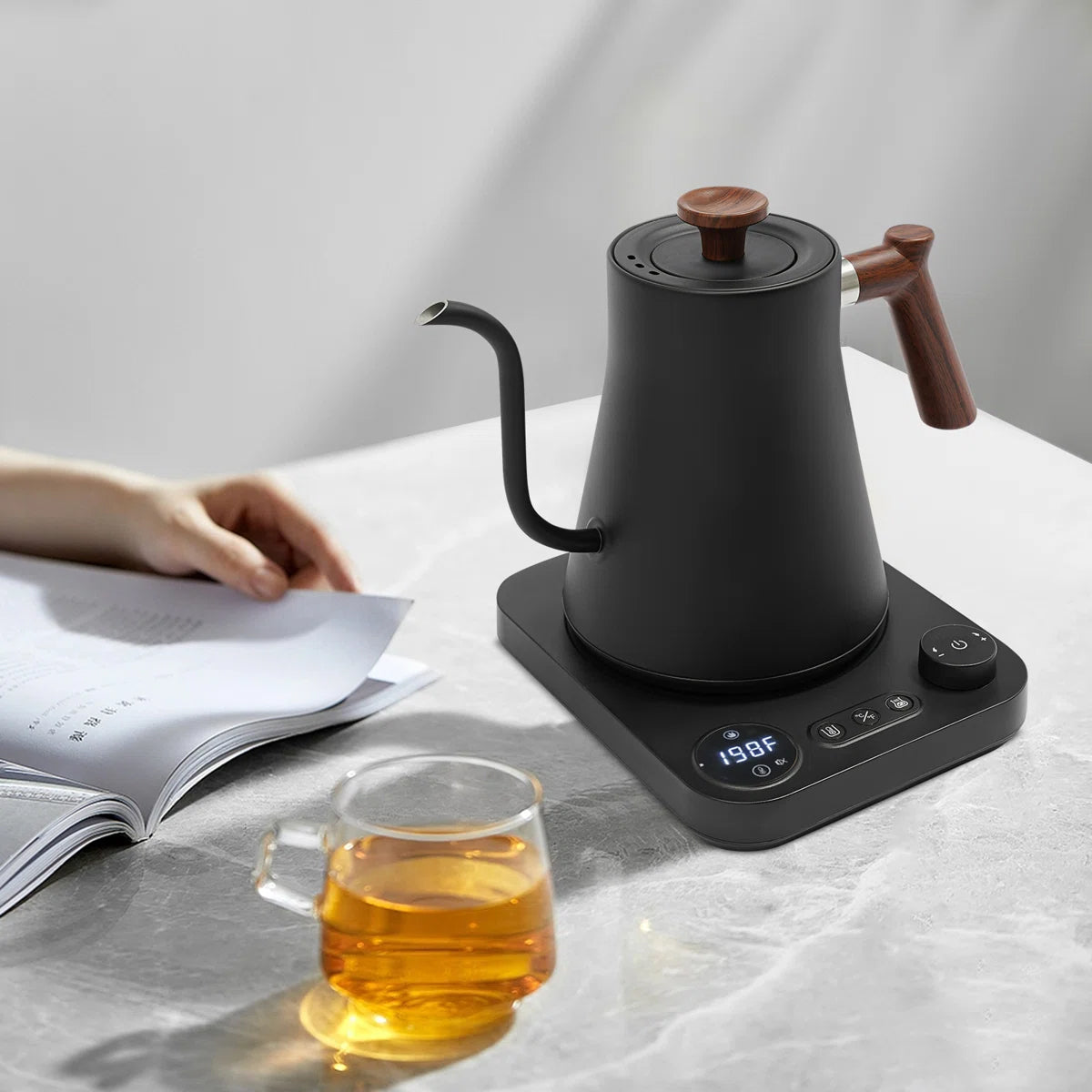 Teaketrix 1200W Gooseneck Travel Kettle with Precise Temp Control