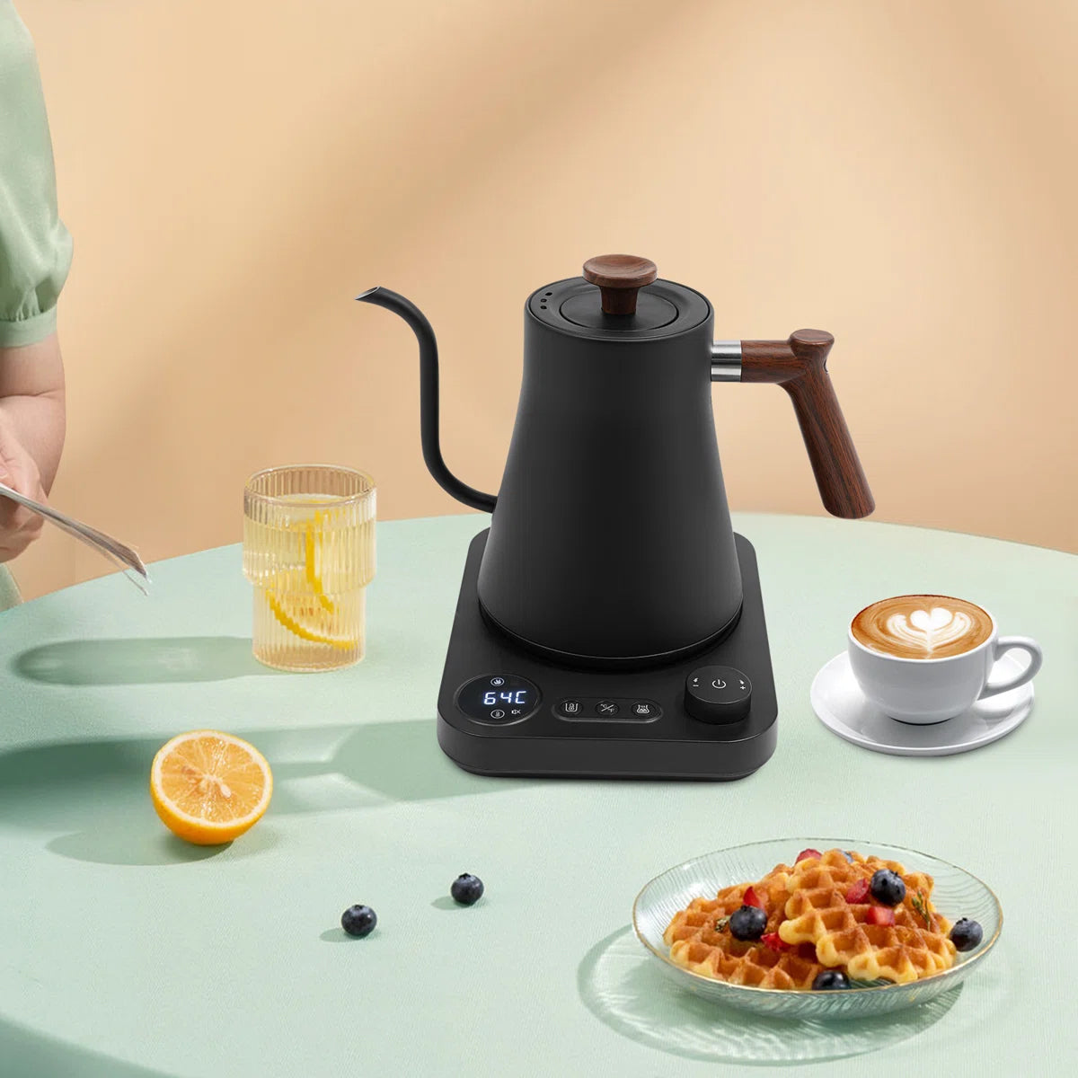 Teaketrix 1200W Gooseneck Travel Kettle with Precise Temp Control