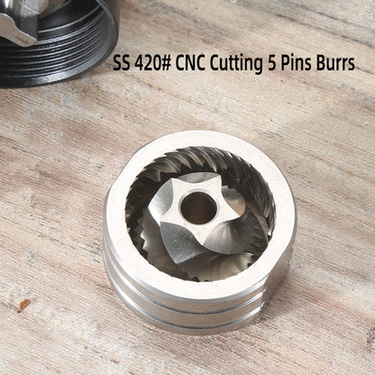 TenoSilve Precision Manual Coffee Grinder HRC58 Burrs