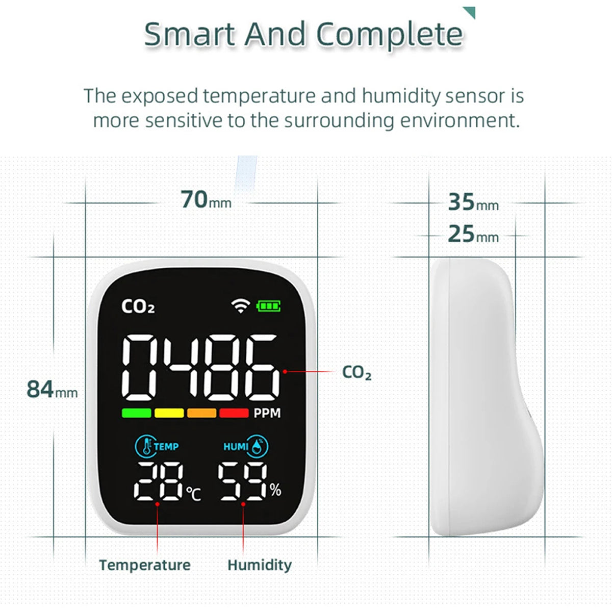 Tilleroic 8-in-1 Wi-Fi Air Quality Monitor & VOC Detector