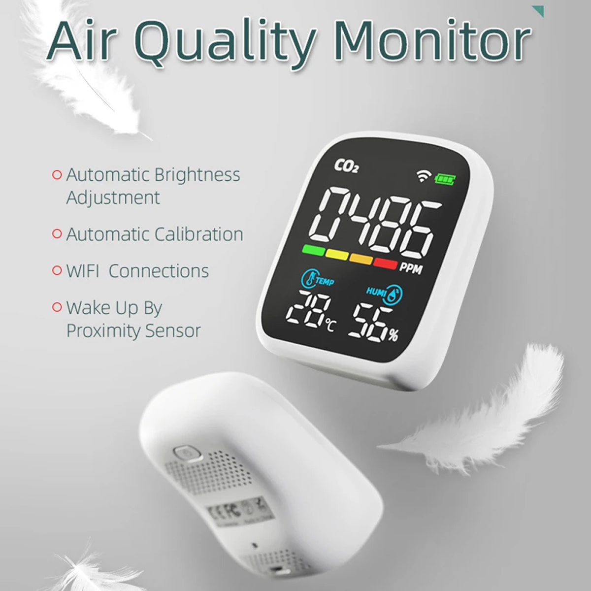 Tilleroic 8-in-1 Wi-Fi Air Quality Monitor & VOC Detector