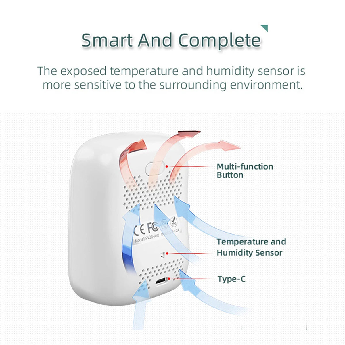 Tilleroic 8-in-1 Wi-Fi Air Quality Monitor & VOC Detector