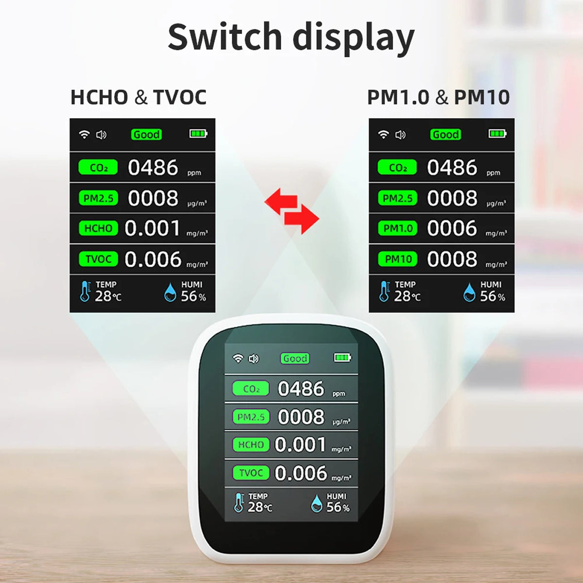 Tilleroic 8-in-1 Wi-Fi Air Quality Monitor & VOC Detector