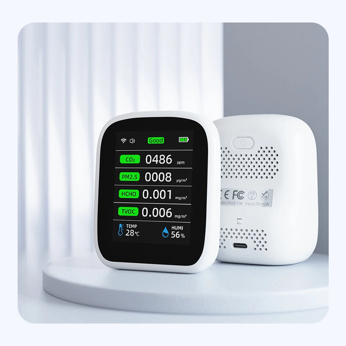 Tilleroic 8-in-1 Wi-Fi Air Quality Monitor & VOC Detector