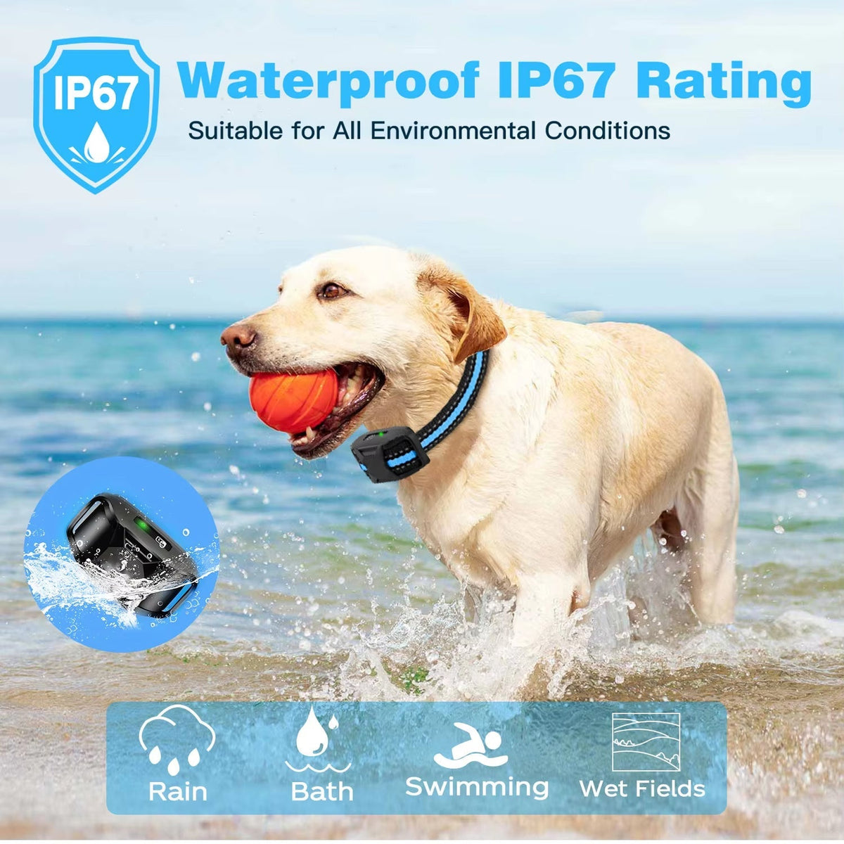 TrainyPaw Dog Training Collar | 3300ft Range & IP67 Waterproof