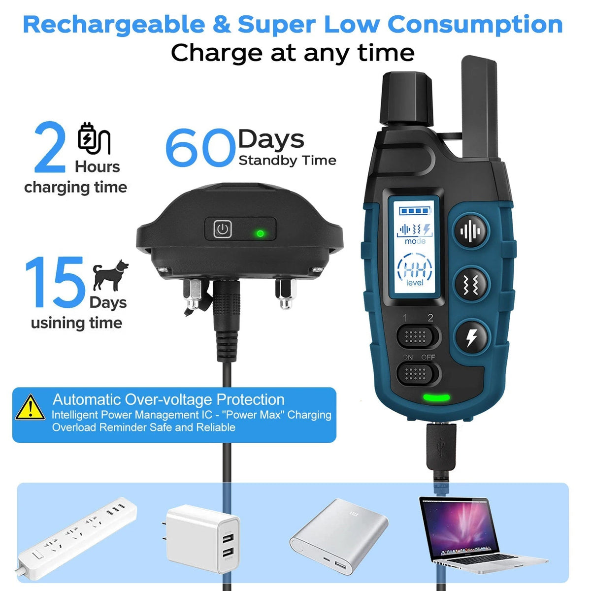 TrainyPaw Dog Training Collar | 3300ft Range & IP67 Waterproof