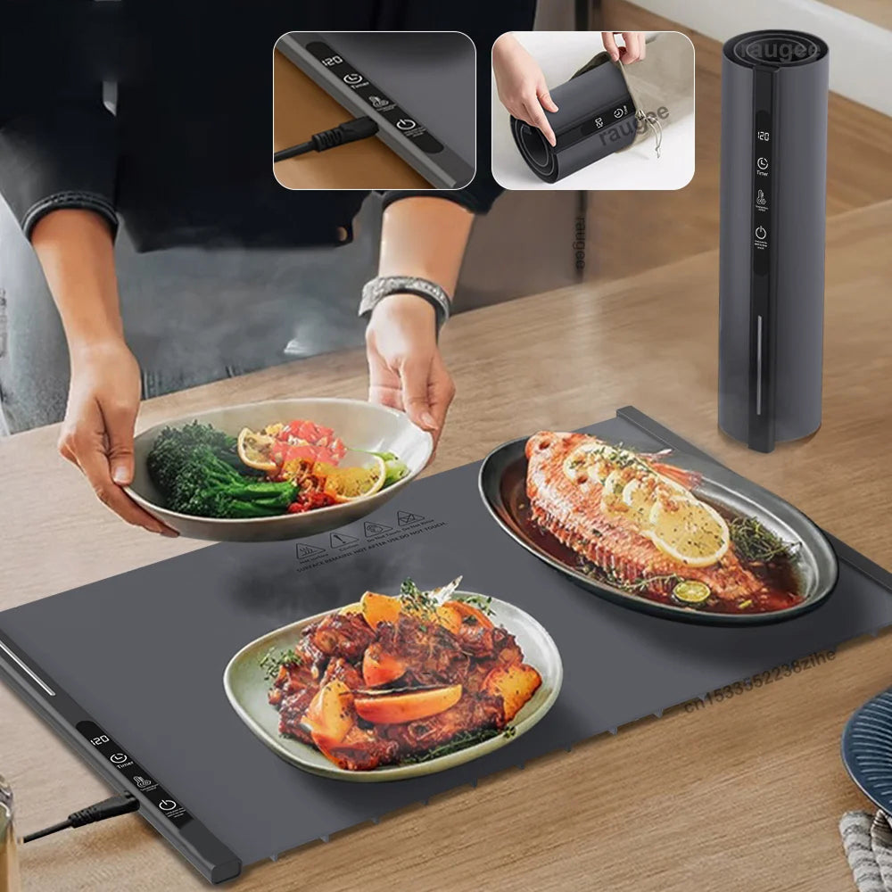 TrariLovi Flexible Silicone Electric Warming Tray with 10S Rapid Heating