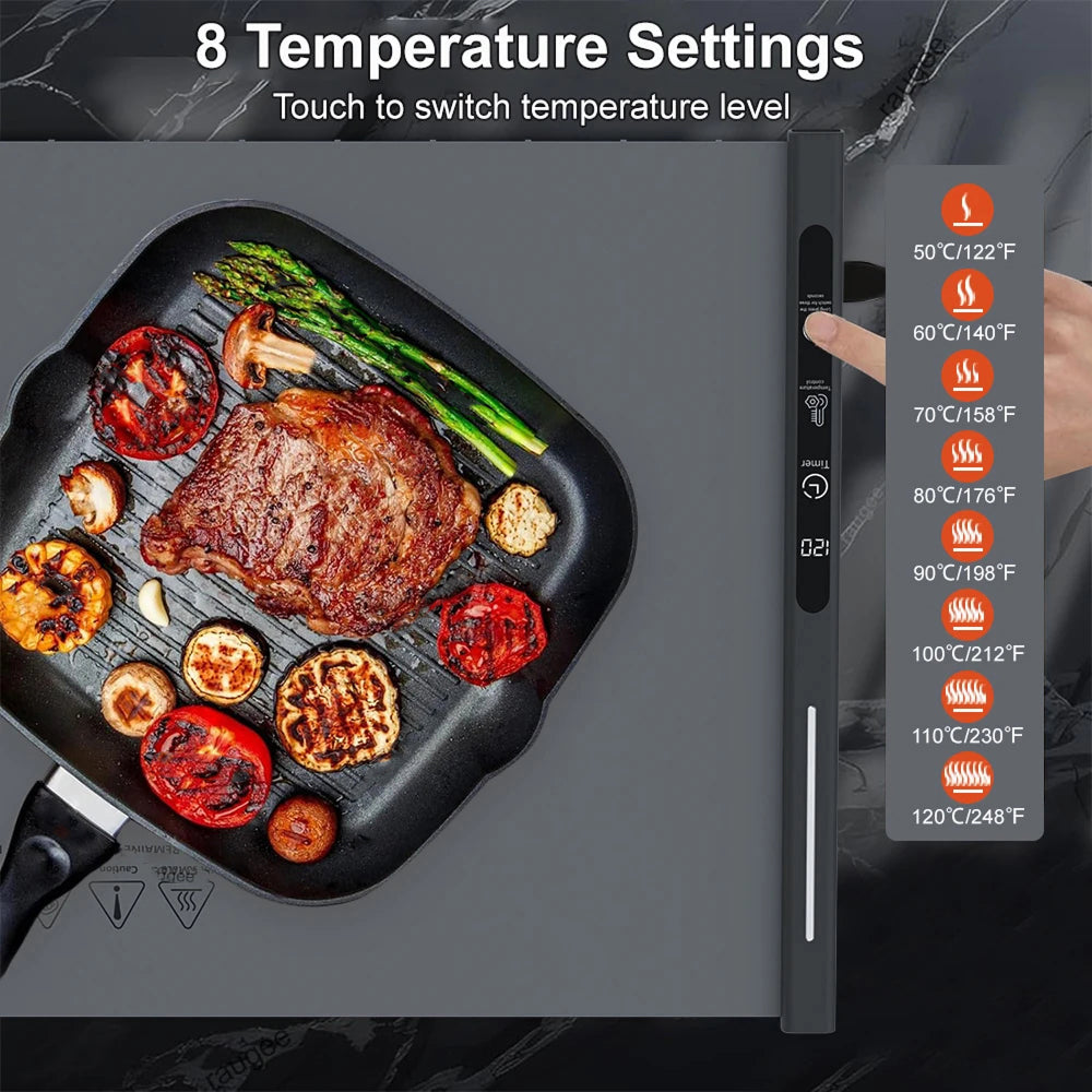 TrariLovi Flexible Silicone Electric Warming Tray with 10S Rapid Heating