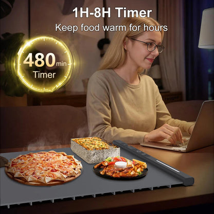TrariLovi Flexible Silicone Electric Warming Tray with 10S Rapid Heating