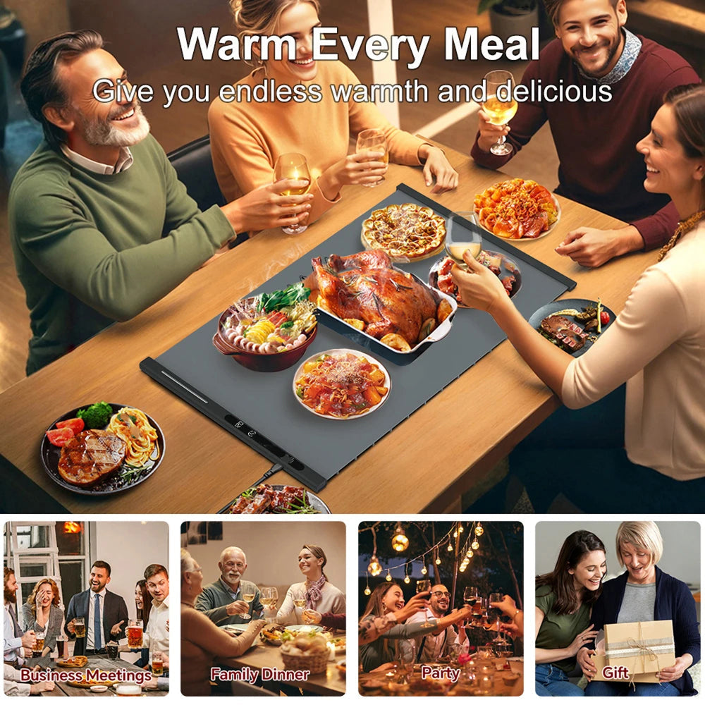 TrariLovi Flexible Silicone Electric Warming Tray with 10S Rapid Heating