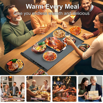 TrariLovi Flexible Silicone Electric Warming Tray with 10S Rapid Heating