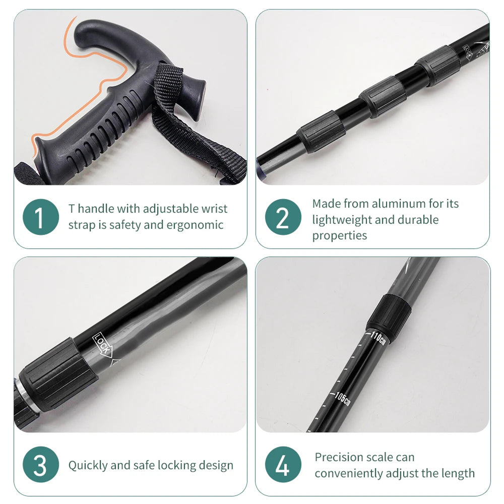 TrekPixin Lightweight Foldable Aluminum Hiking Pole