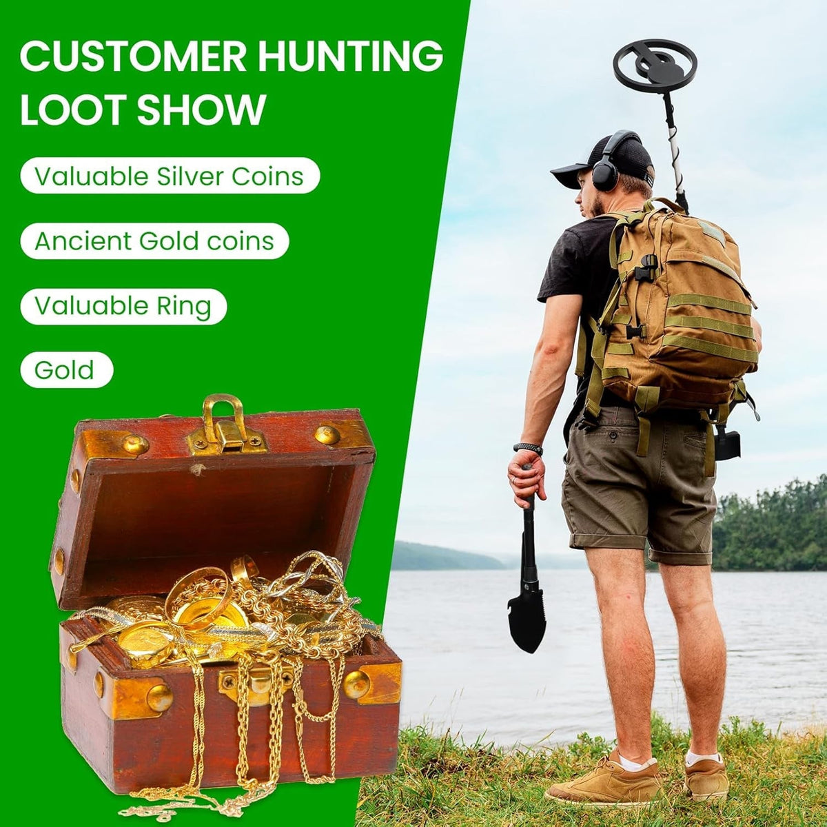 HunTonnix Professional Beginner Metal Detector | 10-Inch Deep Detection