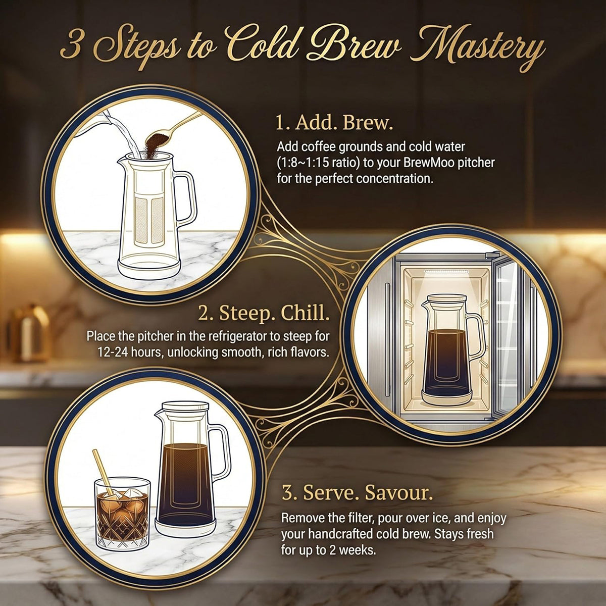 Twizzoly Airtight Cold Brew Coffee Maker - 1L Borosilicate Glass